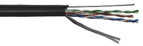 Кабель витая пара U/UTP 5e кат. 4 пары ITK LC3-C5E04-159 24AWG(0.51 мм), медь, одножильный (solid), внешний, с троссом, PE, чёрный, уп/305м ''GREEN''