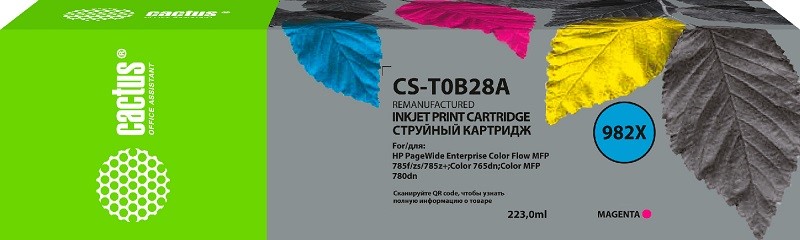 Картридж Cactus CS-T0B28A 982X пурпурный для HP PageWide 765dn/780 Enterprise Color