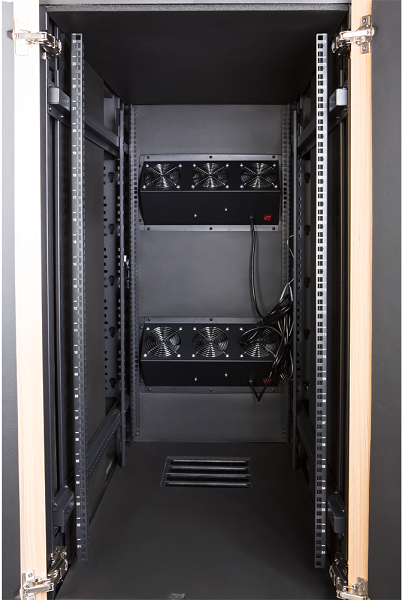Шкаф Lanmaster LAN-DC-CBSP-24U-WD звукоизолированный, 24U, 750x1130 мм, отделка под дерево, цвет лиственница