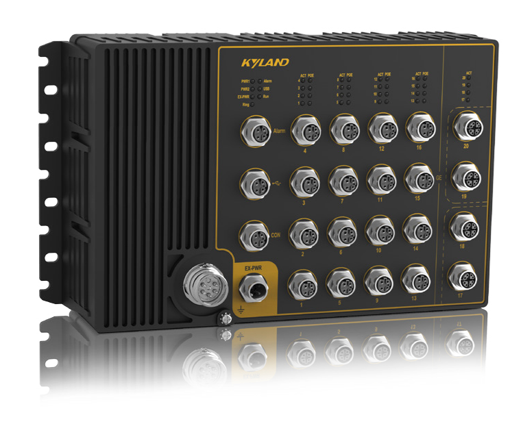 Коммутатор управляемый Kyland Aquam8620 302242769 Layer 3 managed, 16*10/100M Base-TX M12 connector PoE ports, 110VDC dual redundant power inputs