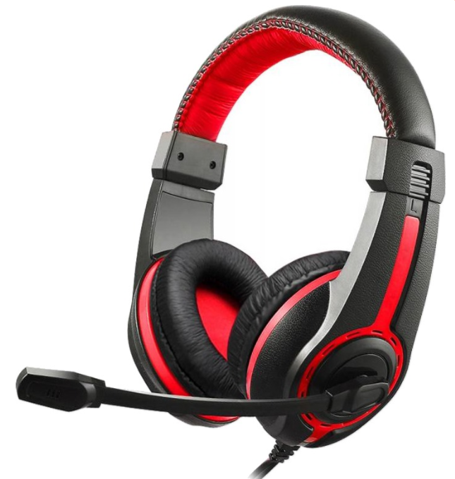 Гарнитура проводная Oklick HS-L200 Y-819 черный/красный, 2 м, мониторы, оголовье