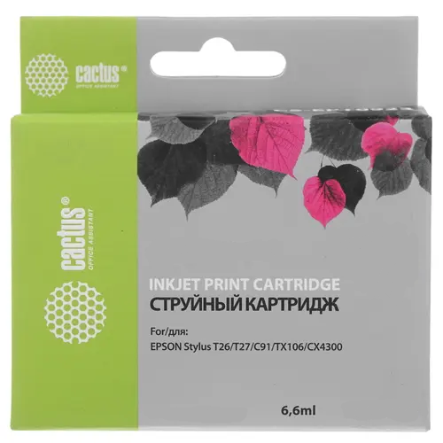 Картридж Cactus CS-EPT0922 для Epson Stylus C91/ CX4300/ T26/ T27/ TX106/ TX109/ TX117/ TX119, голубой, 5.5 мл