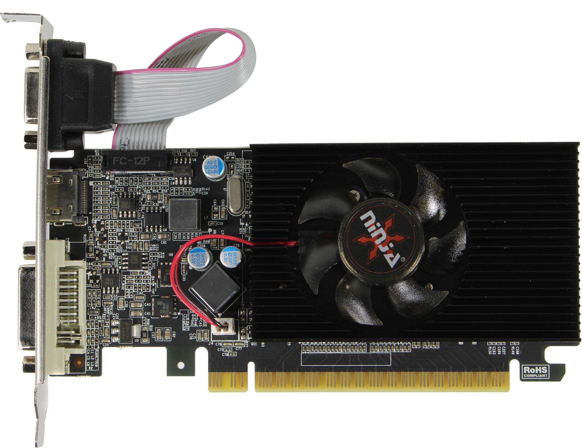 Видеокарты PCI-E Sinotex Видеокарта PCI-E Sinotex GeForce GT 610 Ninja (NK61NP013F) 1GB DDR3 64bit 40nm 810/1000MHz DVI/HDMI/D-SUB RTL