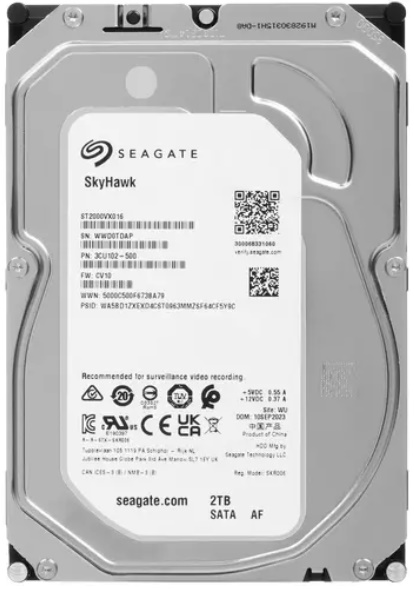  Жесткий диск 2TB SATA 6Gb/s Seagate SkyHawk ST2000VX016 3.5, 5400rpm, 256MB