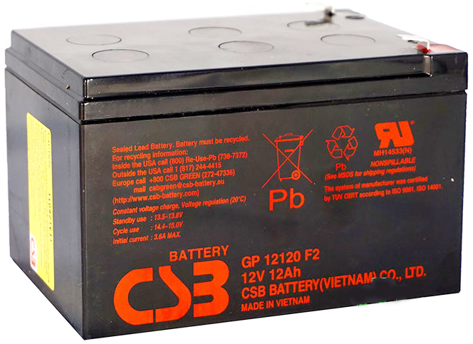 Батарея CSB GPL 12120 CSB, 12V 12Ah (с увеличенным сроком службы 10 лет)