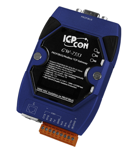 Преобразователь ICP DAS GW-7553-B CR PROFIBUS/Modbus TCP Gateway (RoHS)