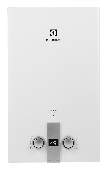 Водонагреватель газовый Electrolux GWH 10 High Performance Eco розжиг электронный, 10л/мин, 20кВт, LCD-дисплей, вертикальная установка