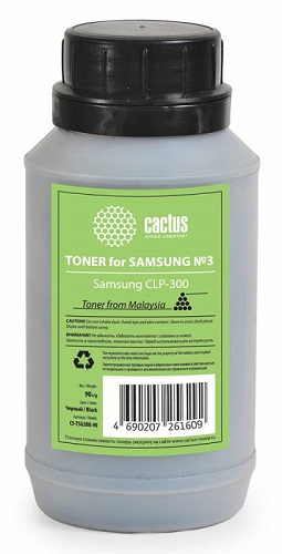  Тонер Cactus CS-TSG3BK-90 черный флакон 90гр. для принтера Samsung CLP-300