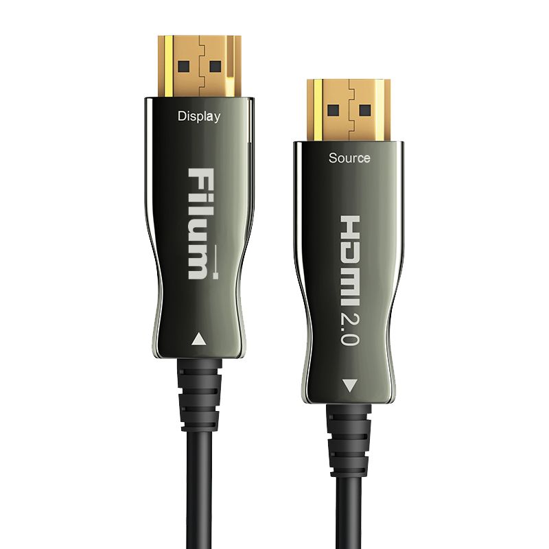 Кабель интерфейсный HDMI Filum FL-AOC-HDMI2.0-50M активный, оптический, 50 м, 4K/60HZ,  v.2.0, ARC, 19M/19M, черный,  коробка