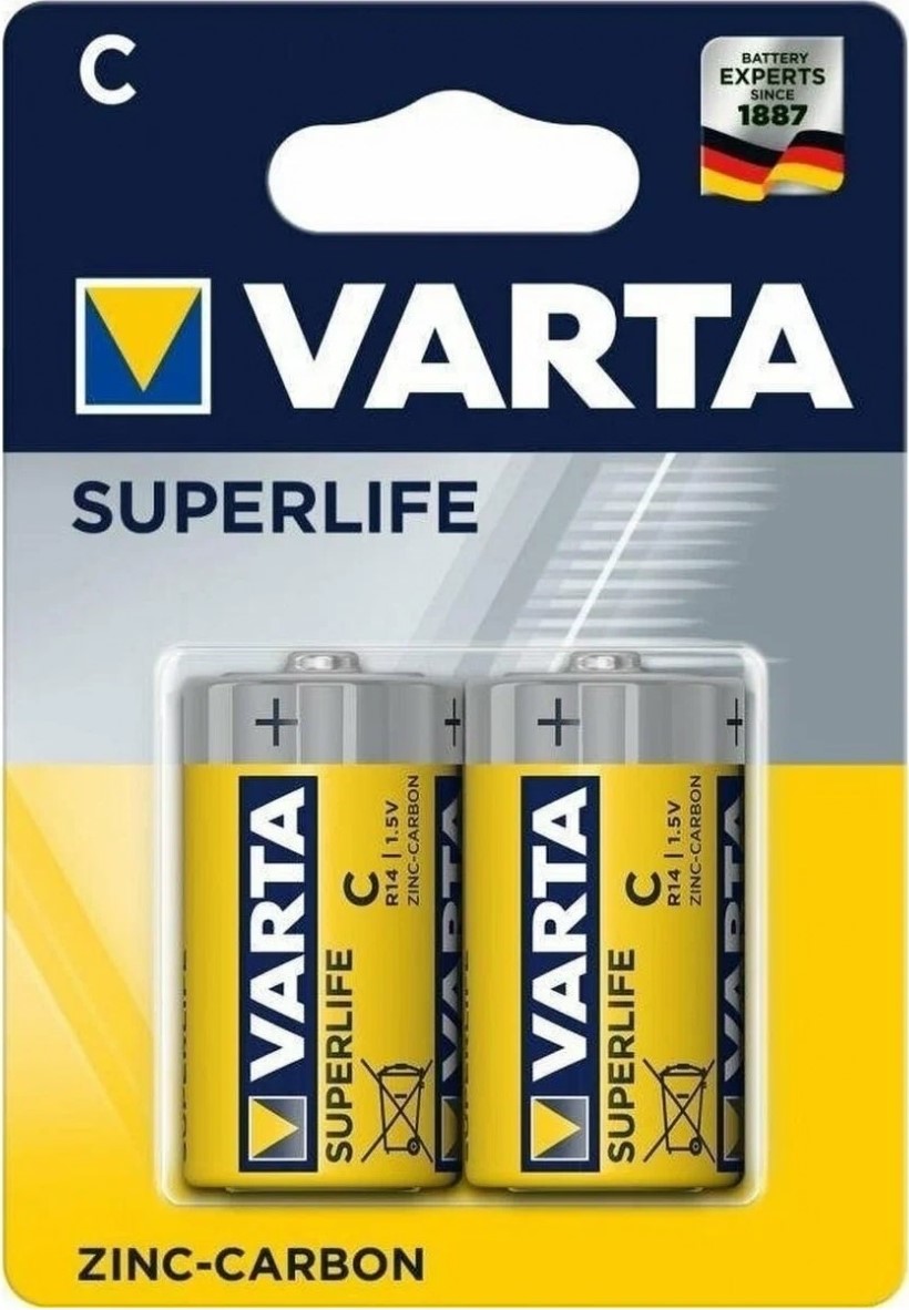 Батарейка Varta SUPERLIFE R14 C 02014101412 BL2 Heavy Duty 1.5V (2014) (2/24/120)