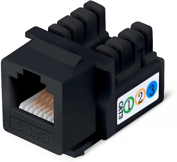Вставка Cabeus KJ-RJ12-90-BK Keystone Jack, RJ-12/6P6C, 90°, 110 IDC, черная