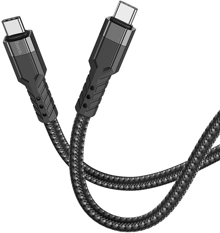 Кабель интерфейсный Hoco U110 TYPE-C TO TYPE-C USB Type-C (m)-USB Type-C (m) 1.2м черный коробка (20
