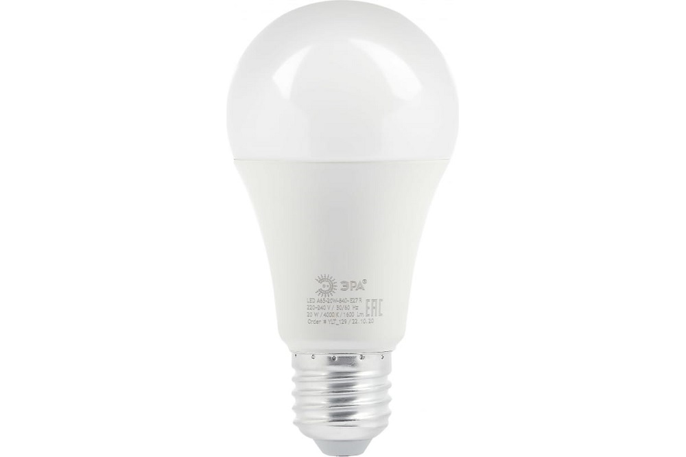 Лампа светодиодная ЭРА Б0049637 LED A65-20W-840-E27 R (диод, груша, 20Вт, нейтр, E27) (10/100/1200)