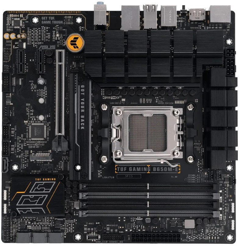 Материнская плата ATX ASUS TUF GAMING B650-E WIFI 90MB1GT0-M0EAY0 (AM5, AMD B650, 4*DDR5 (8000), 4*SATA 6G RAID, 3*M.2, 3*PCIE, 2.5Glan, WiFi, BT, HD