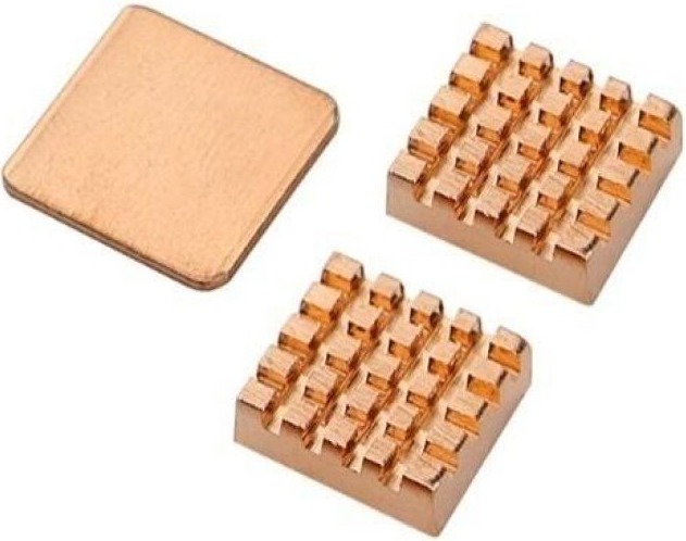 Контроллеры и микрокомпьютеры  Xcom-Shop Радиатор ACD RA257 набор медных Ultra Strong Pure Copper Heatsink Set (1шт RA256+2шт RA026) (2 шт 14x12x5.5мм и 1шт 15x15x1мм) for Raspberry 3B+/4B (R