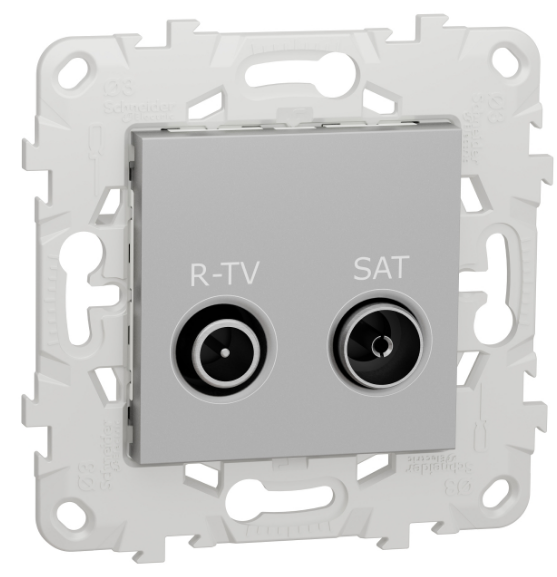 Розетка Schneider Electric NU545530 R-TV/SAT, оконечная алюминий