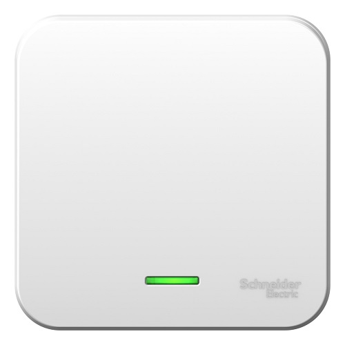 Выключатель Schneider Electric BLNVA101111 1-клавишный с подсветкой 10А, 250B, изолир. пластина (белый) наруж