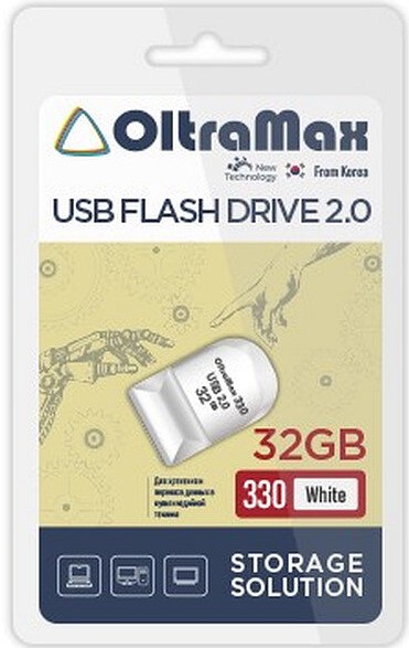 Накопитель USB 2.0 32GB OltraMax OM-32GB-330-White 330, белый
