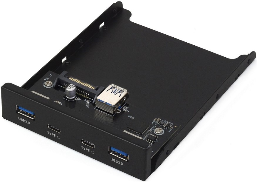 Панель Crown CM-CP3.5U32C2 CM000003529 для внешнего отсека 3.5, 2*USB 3.0, 2*USB Type-C