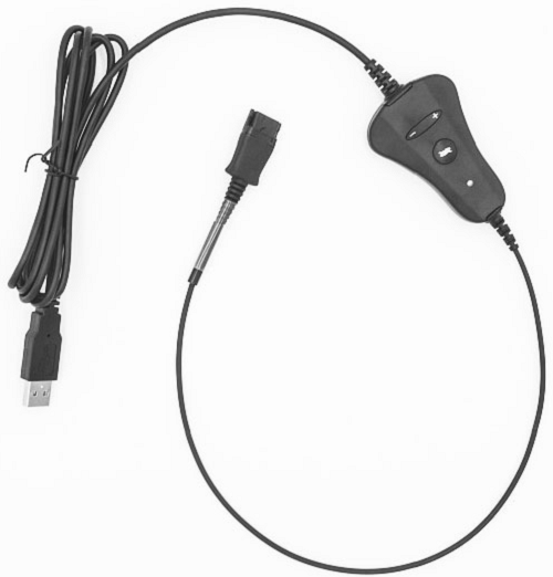 Кабель-переходник VT QD(P) - USB (01) USB для подключения гарнитур к компьютеру. Разъем QD (тип Plantronics)