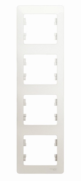 Рамка Schneider Electric GSL000608 4-ая, вертикальная перламутр