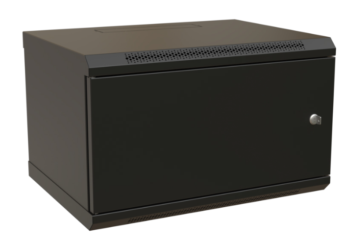 Шкаф настенный 19, 9U WRLine WR-TW-0966-SR-RAL9004 500x600х600мм, цельнометаллическая дверь с замком, цвет черный (RAL 9004) (разобранный)