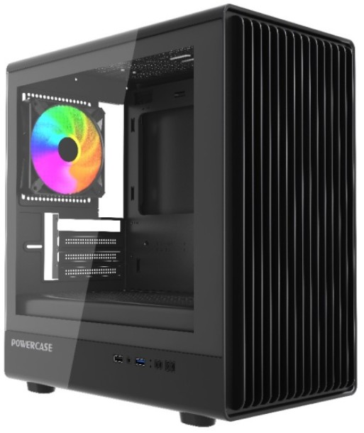 Корпус mATX Powercase Mistral Micro C4B CMMCB-A4 черный, без БП, боковая панель из закалённого стекла, USB 3.0, USB 2.0