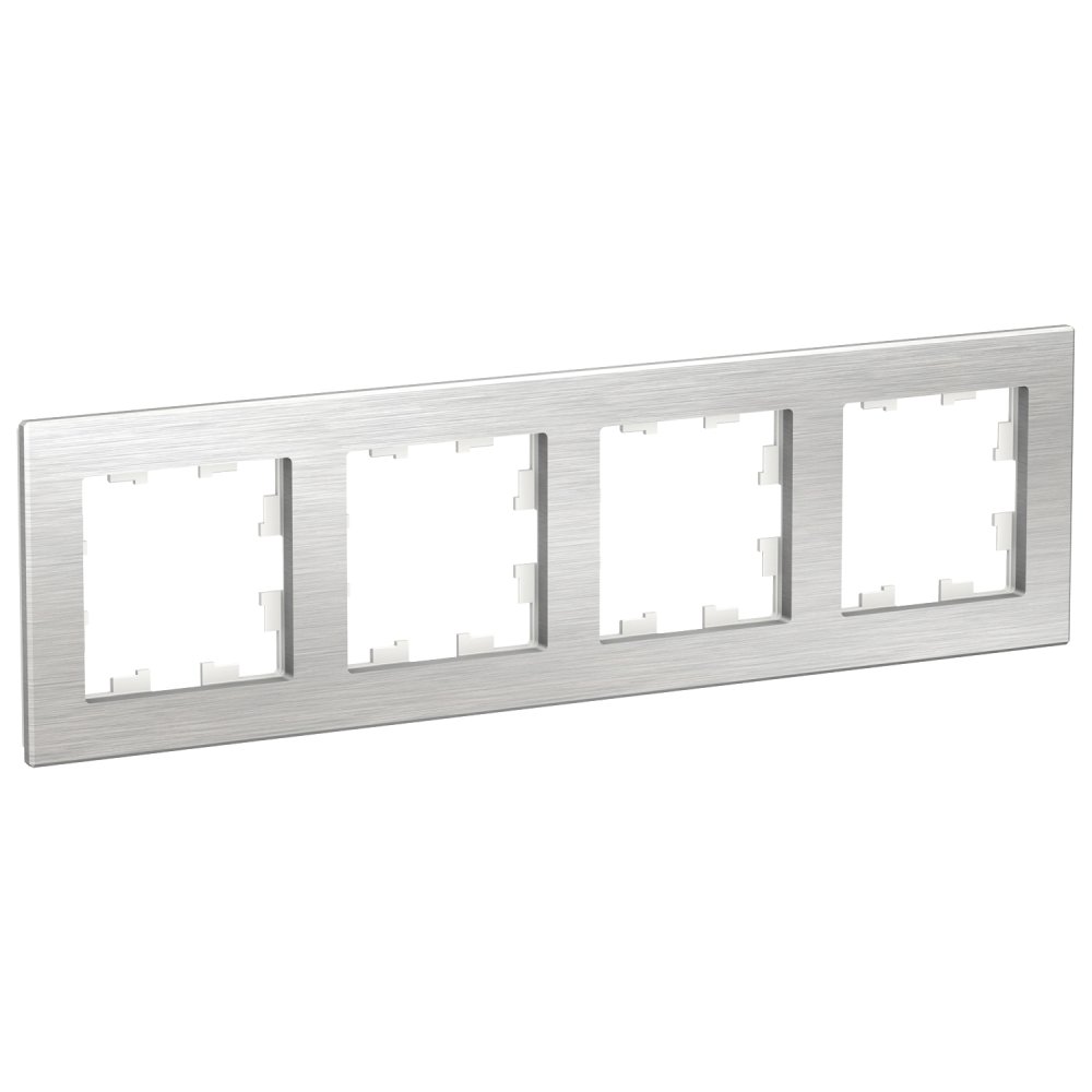 Рамка четверная Systeme Electric ATN312104 AtlasDesign NATURE Металл серебро
