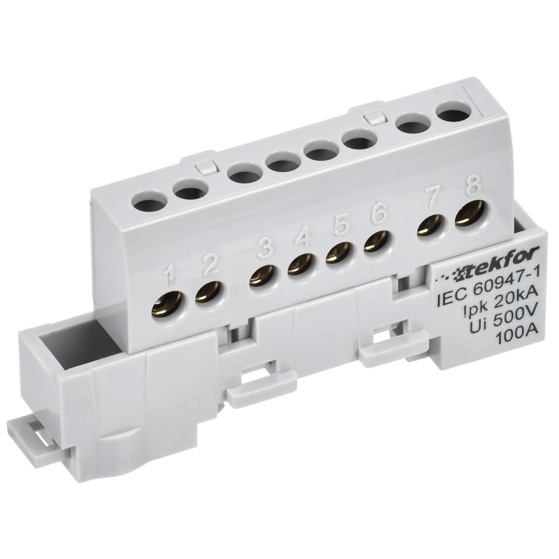 Шина L фаза IEK TF-NN10-08-KL-K03 TEKFOR изолированная на универсальном держателе 6х9-8-Ср