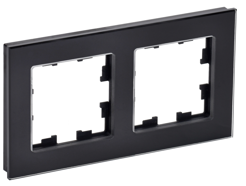 Рамка двойная IEK BR-M22-G-K02 BRITE РУ-2-2-БрЧ Стекло Черный
