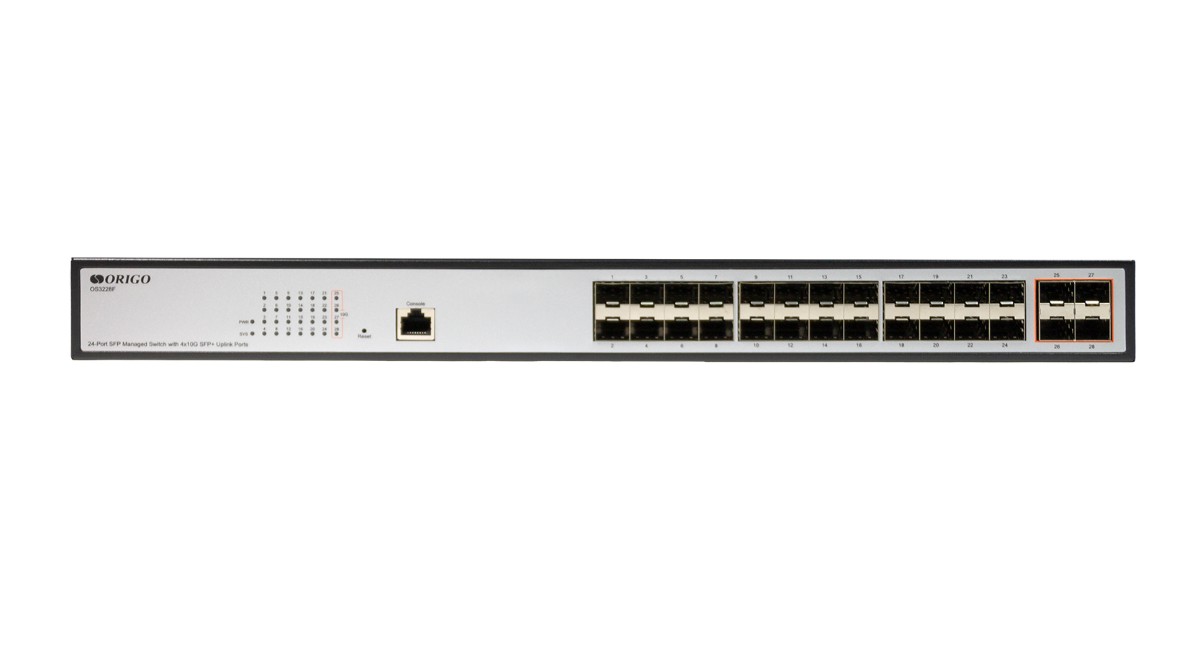 Коммутатор управляемый ORIGO OS3228F/A1A L3 24x1000Base-X SFP, 4x10GBase-X SFP+, RJ45 Console, 19 w/brackets