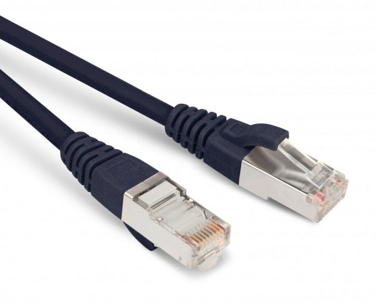 Кабель патч-корд F/UTP 5e кат. 2м. Hyperline PC-LPM-STP-RJ45-RJ45-C5e-2M-LSZH-BK  LSZH, 2 м, черный