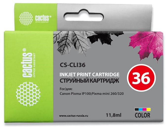 Картридж Cactus CS-CLI36 для Canon Pixma 260 цветной 250 стр.