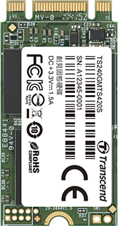 Накопитель SSD M.2 2242 Transcend TS240GMTS420S MTS420 240GB SATA 6Gb/s 520/480 IOPS 40K/75K MTBF 1M 3D NAND TLC Retail