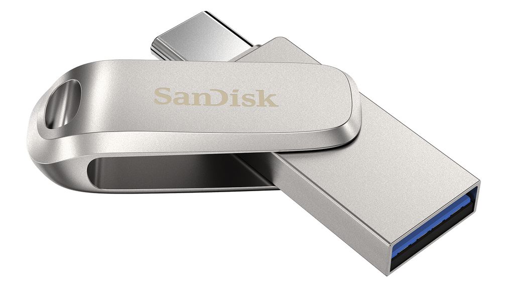   Xcom-Shop Накопитель USB 3.1 128GB SanDisk Ultra Dual Drive Luxe SDDDC4-128G-G46 серебристый