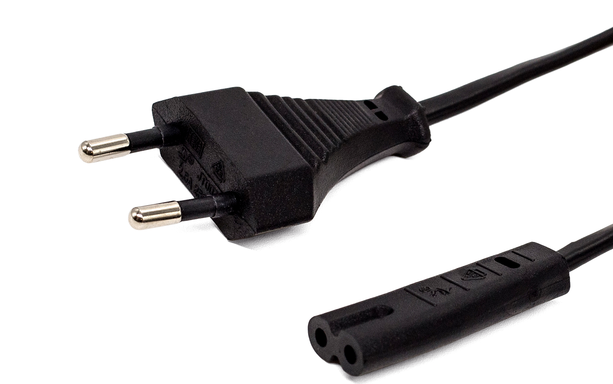 Кабель питания Filum FL-PC2.5-EU-C7-1M CEE 7/16- С7, 3х0.5мм², 220В, 2.5A, чёрный, 1м