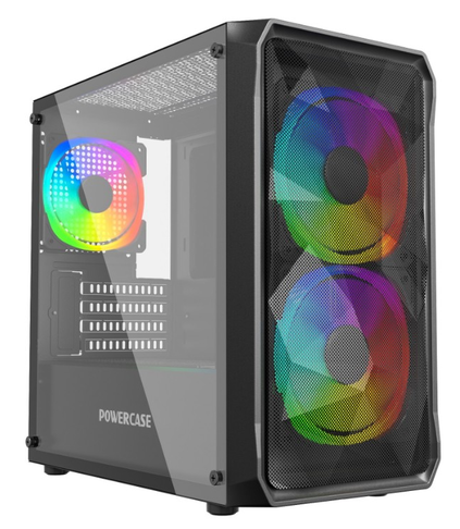Корпус mATX Powercase Mistral Micro A3B ARGB CMMAB-A3 чёрный, без БП, боковая панель из закаленного стекла, USB 3.0, 2*USB 2.0, audio