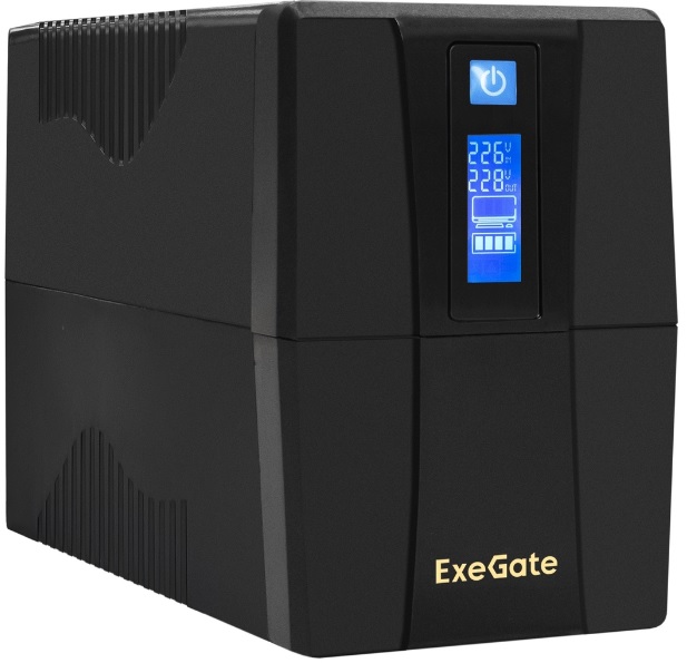 Источник бесперебойного питания Exegate SpecialPro Smart LLB-1000.LCD.AVR.2SH.RJ.USB EX292621RUS 1000VA/550W, LCD, AVR, 2*Schuko,RJ45/11,USB, Black