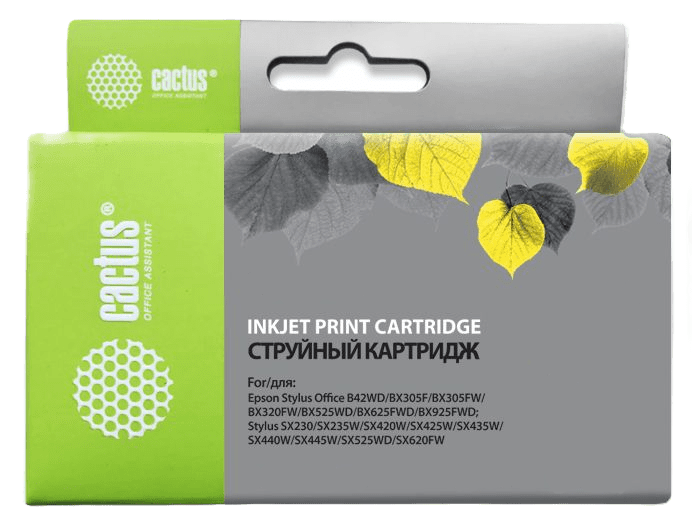  Картридж Cactus CS-EPT1291 для Epson Stylus Office B42/BX305/BX305F/BX320/BX525/BX625/SX420/SX425/SX525/SX620, черный, 15мл