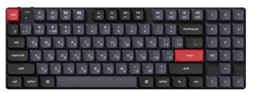   Xcom-Shop Клавиатура Wireless Keychron K13 Pro K13P-H3 QMK, 90 клавиш, Hot-Swap, Gateron low profile Brown Switch