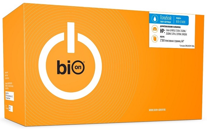  Картридж BION BCR-CF401X CF401X для HP Color LaserJet Pro M252n/M252dn/MFP277dw/277n (2300 стр.), Голубой