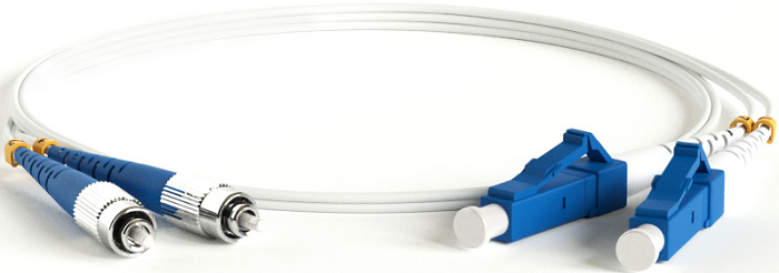 Патч-корд волоконно-оптический Hyperline FC-D2-9A1-FC/UR-LC/UR-H-3M-LSZH-WH (шнур) SM 9/125 (G.657), FC/UPC-LC/UPC, 2.0 мм, duplex, LSZH, 3м