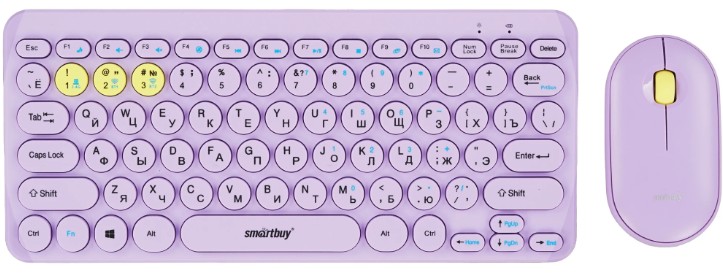 Клавиатура и мышь Wireless SmartBuy SBC-510590AG-V фиолетовый 2,4G + BT (1/20)