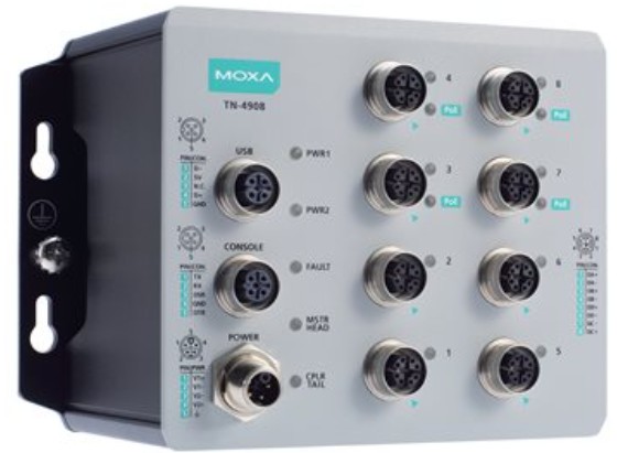 Коммутатор управляемый MOXA TN-4908-4GPoE-4GTX-WV-CT-T 8*GE with 4PoE, 24 to 110 VDC power input, t: -40/70, IP40, conformal coating
