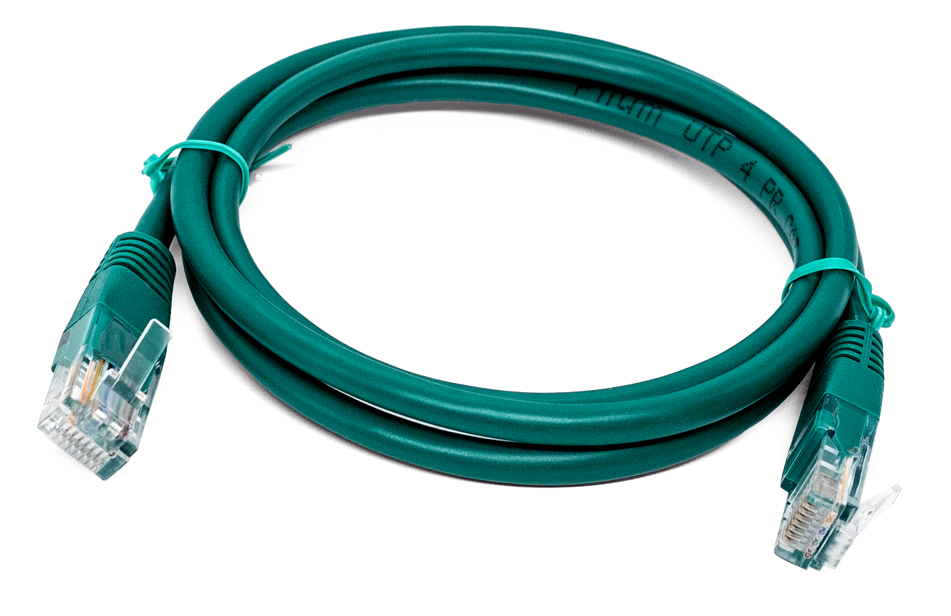 Кабель патч-корд U/UTP 5e кат. 2м Filum FL-U5-2M-G 26AWG(7x0.16 мм), омедненный алюминий (CCA), PVC, зелёный