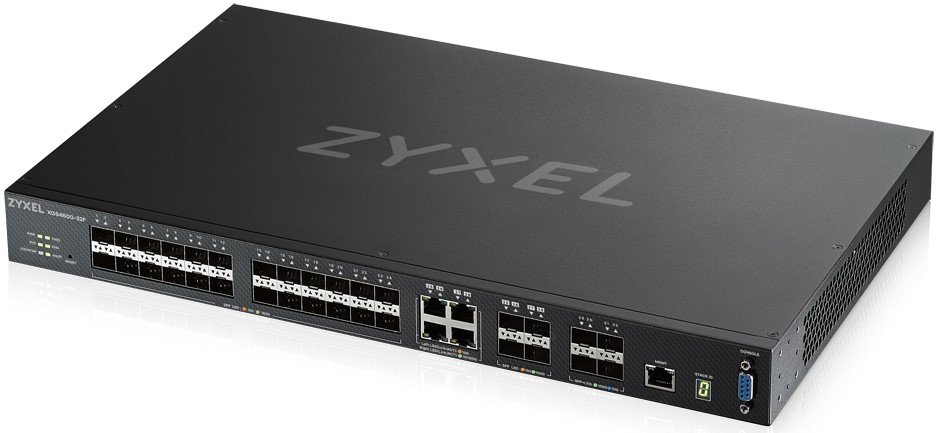 Коммутатор управляемый ZYXEL XGS4600-32F-ZZ0102F 24xSFP, 4xCombo (SFP/RJ-45), 4xSFP+, стекируемый (до 4), 2 источника питания AC