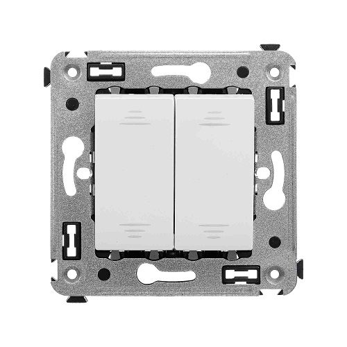 Инвертор DKC 4400124 двухклавишный в стену, Белое облако, 2 модуля, Avanti