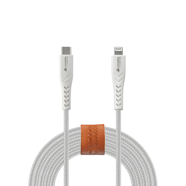 Кабель интерфейсный Lyambda LCLm25-WH MFI, Type-C(m)/Lightning(m), 3A, 2,5м, белый