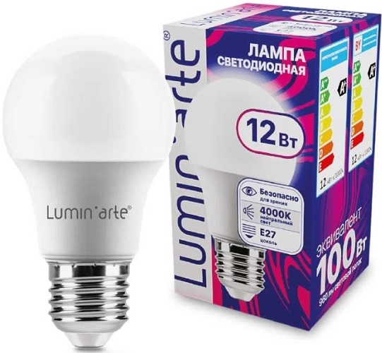 Лампа Lumin'arte LSTD-A60-12W4KE27 12Вт 4000K E27