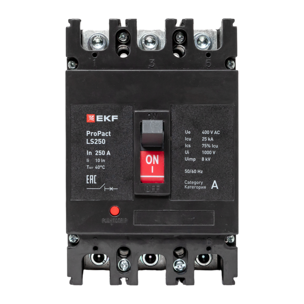 Автоматический выключатель в литом корпусе EKF mccb-250-25-3-200-ls LS250 25кА 3P 200А ProPact